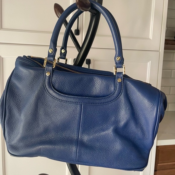 Tory Burch blue Amanda Satchel purse - Picture 5 of 7